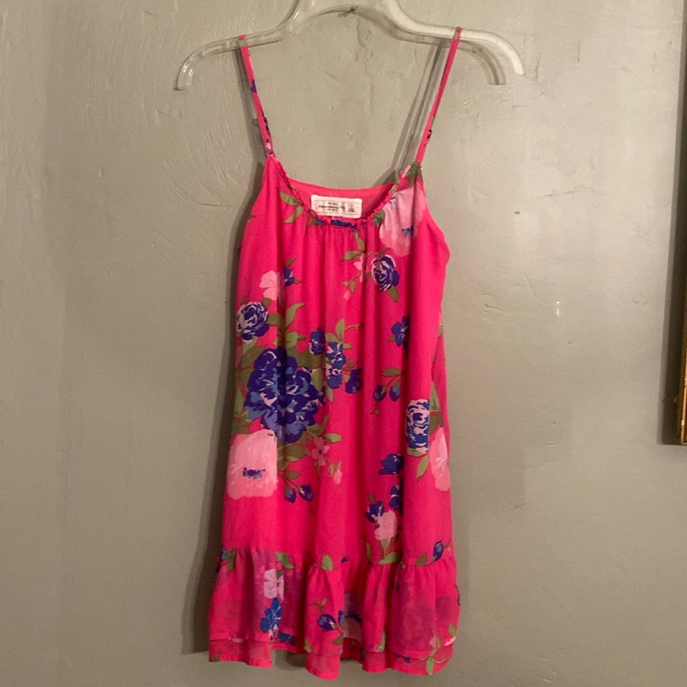 Abercrombie & Fitch Hot Pink Floral Casual Summer Dress Women’s Small